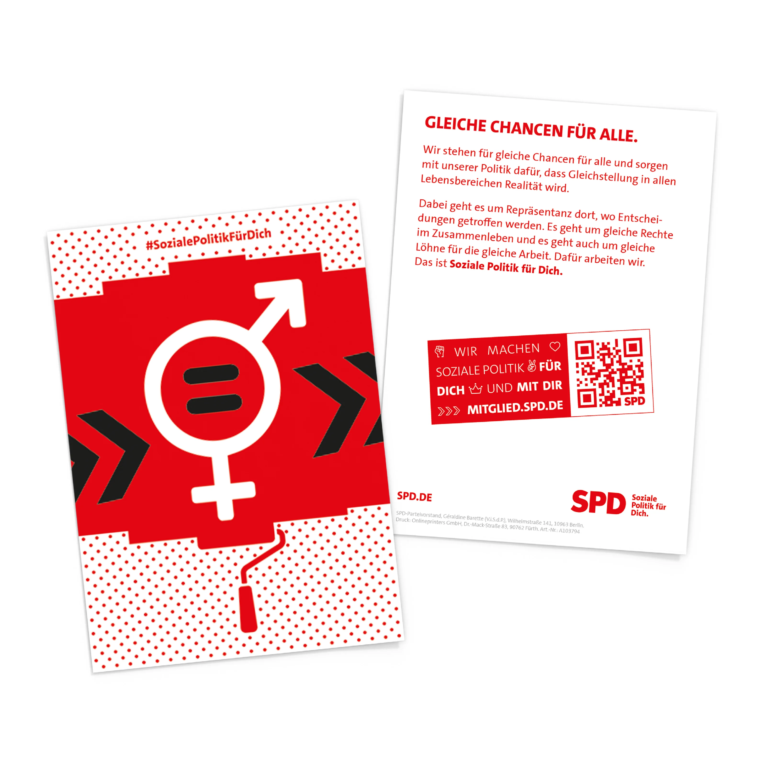 Postkarte "Gleiche Chancen"