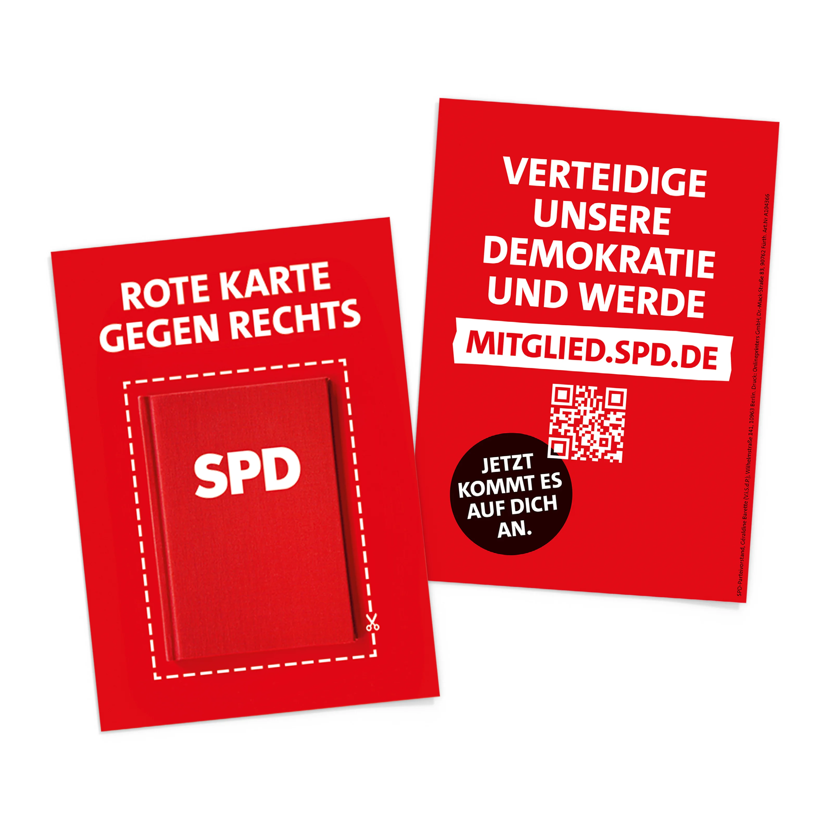 Postkarte "Rote Karte gegen Rechts"