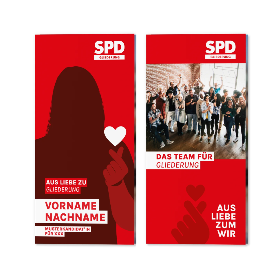 Aktueller Kandidierendenflyer (Team/Einzel) 6 Seiten NDS | SPD Shop